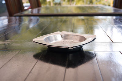 High angle view of drink on table