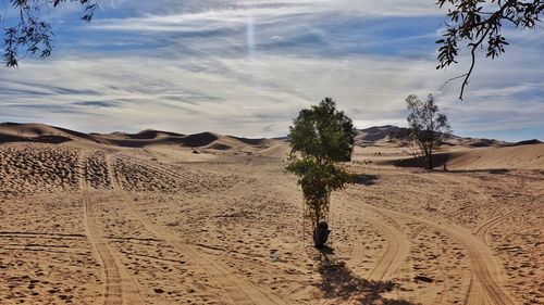 Scenic view of desert against sky