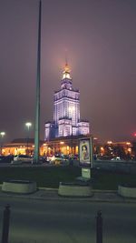 Illuminated city at night