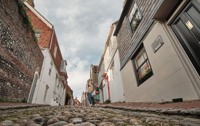 Low angle view of buildings against sky