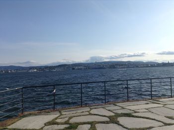 View of sea against cloudy sky