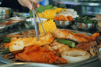 Close-up of food on table