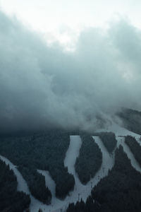Ski resort at carpathian mountains landscape photo