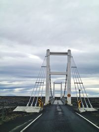 View of suspension bridge against sky