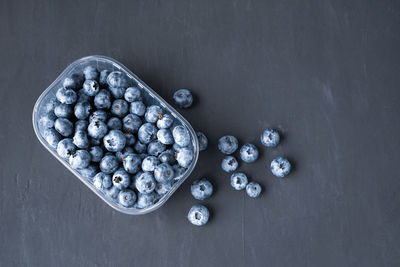 High angle view of fruits in bowl
