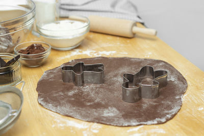 Close-up of cookies on table