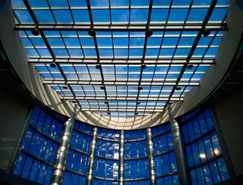 Low angle view of skylight