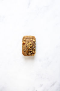 Close-up of cookies on white background