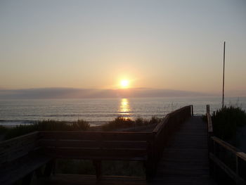 Scenic view of sea during sunset
