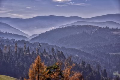 Scenic view of mountains against sky