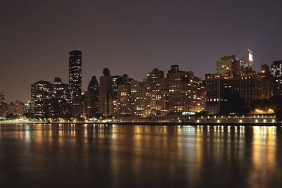 Illuminated city at night