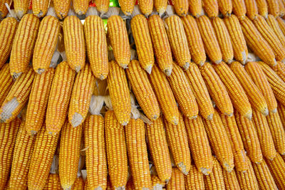 Full frame shot of corn for sale at market stall