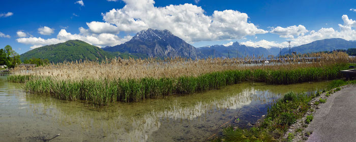 Panoramic view of lake against sky