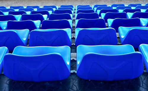 Empty chairs in row