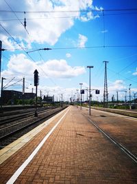 Railroad tracks against sky