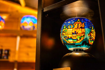 Close-up of illuminated lamp