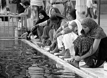 Group of people enjoying in water