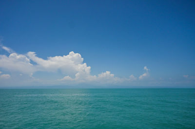 Scenic view of sea against blue sky koh kood, ban bang bao, trat, thailand.