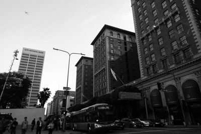 Low angle view of buildings in city