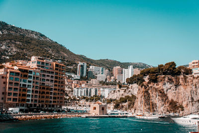 Buildings in city at waterfront