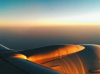 Cropped image of airplane wing