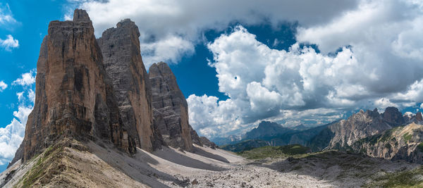 Panoramic view of mountains against sky