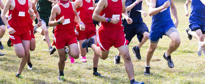 Group of people running