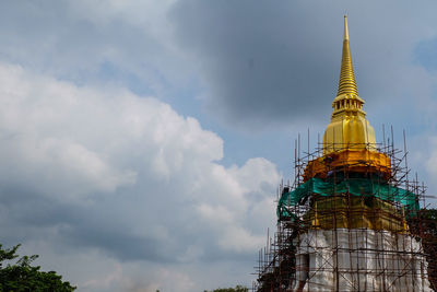 Low angle view of temple against sky