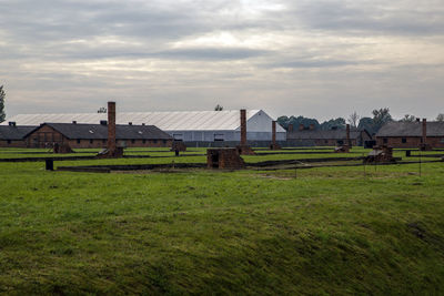 Labor prisoner field and block, auschwitz birkenau concentration camp