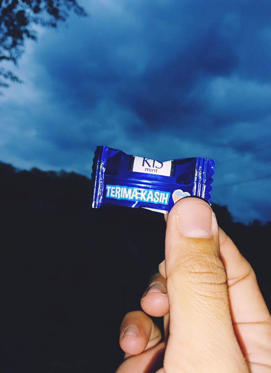 PERSON HOLDING TEXT AGAINST SKY