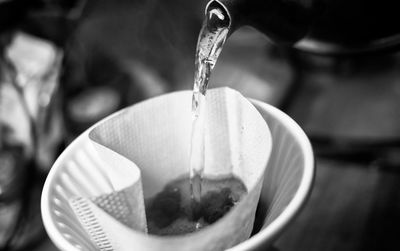 Close-up of ice cream cone in glass