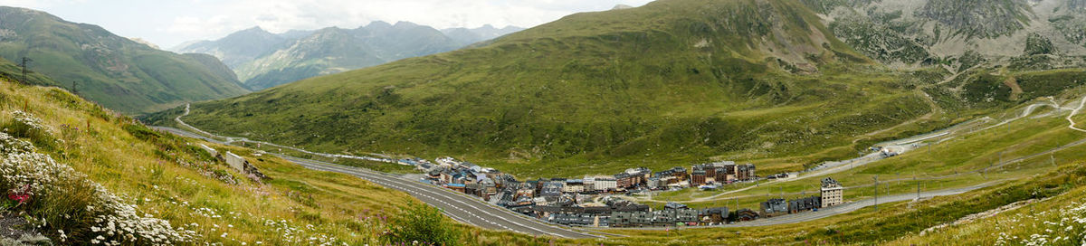 High angle view of mountain road