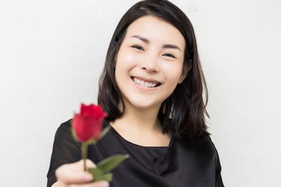 Portrait of beautiful woman smiling