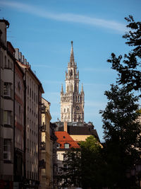 Low angle view of buildings in city