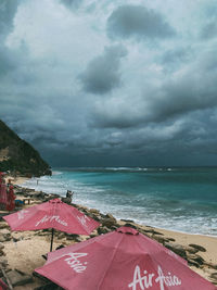 Scenic view of beach against sky