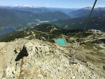 Aerial view of landscape and mountains