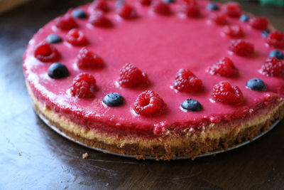 Close-up of cake on table