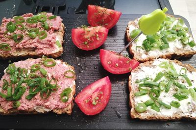 Close-up of food on table