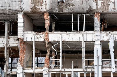 Low angle view of abandoned building