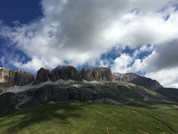 Scenic view of rocky mountains against sky