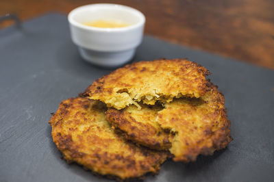 Close-up of bread in plate