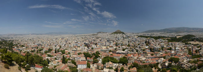 Panoramic shot of townscape against sky