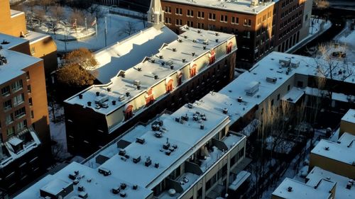 High angle view of buildings