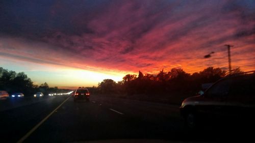 View of road at sunset