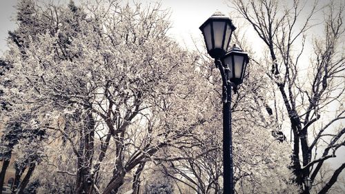 Low angle view of street light against sky