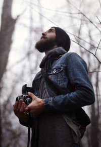 Young photographer outdoors