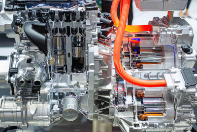 Close-up of machine part in factory