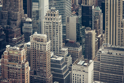 High angle view of buildings in city