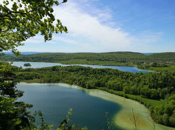 Idyllic and scenic view of lakes in the jura region of france