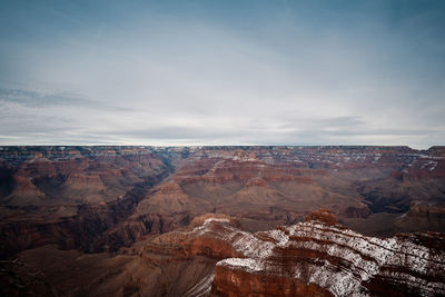 Scenic view of landscape against cloudy sky